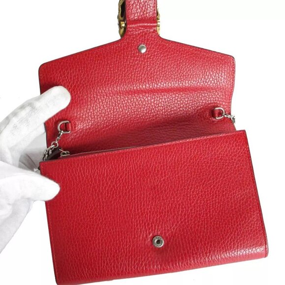 Auth GUCCI Dyonisus Chain wallet Red leather - Picture 9 of 12